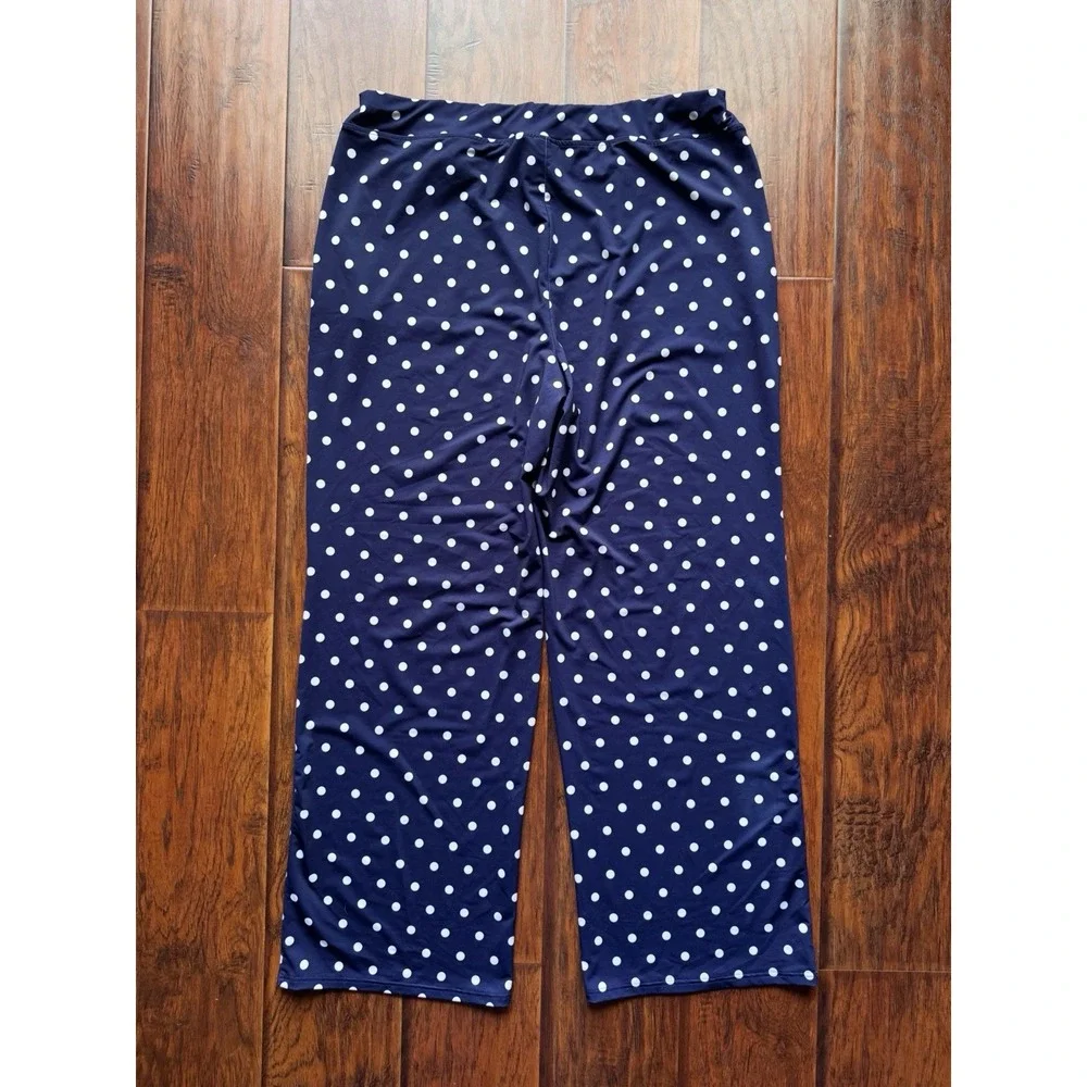 Lands‎ End 4 Pc Swim Set Women's Sz L/XL -16/18 DDD Shirt Pants Tankini Navy Dot